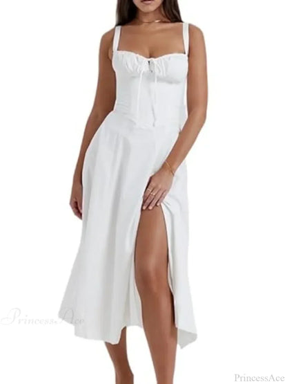 Boho Spaghetti Straps Tie Front Floral Dress