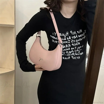 Bowknot Solid PU Leather Shoulder Bag