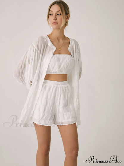 Breathable Three Graceful Piece Shorts Set