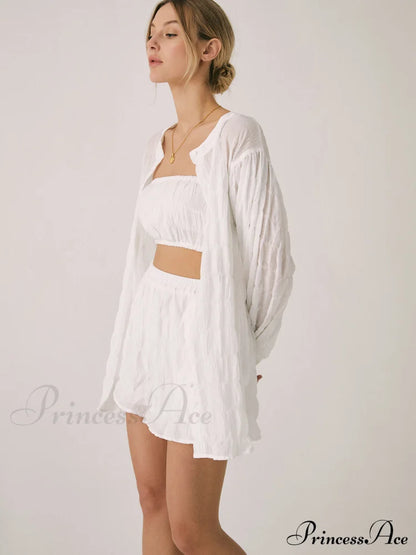 Breathable Three Graceful Piece Shorts Set