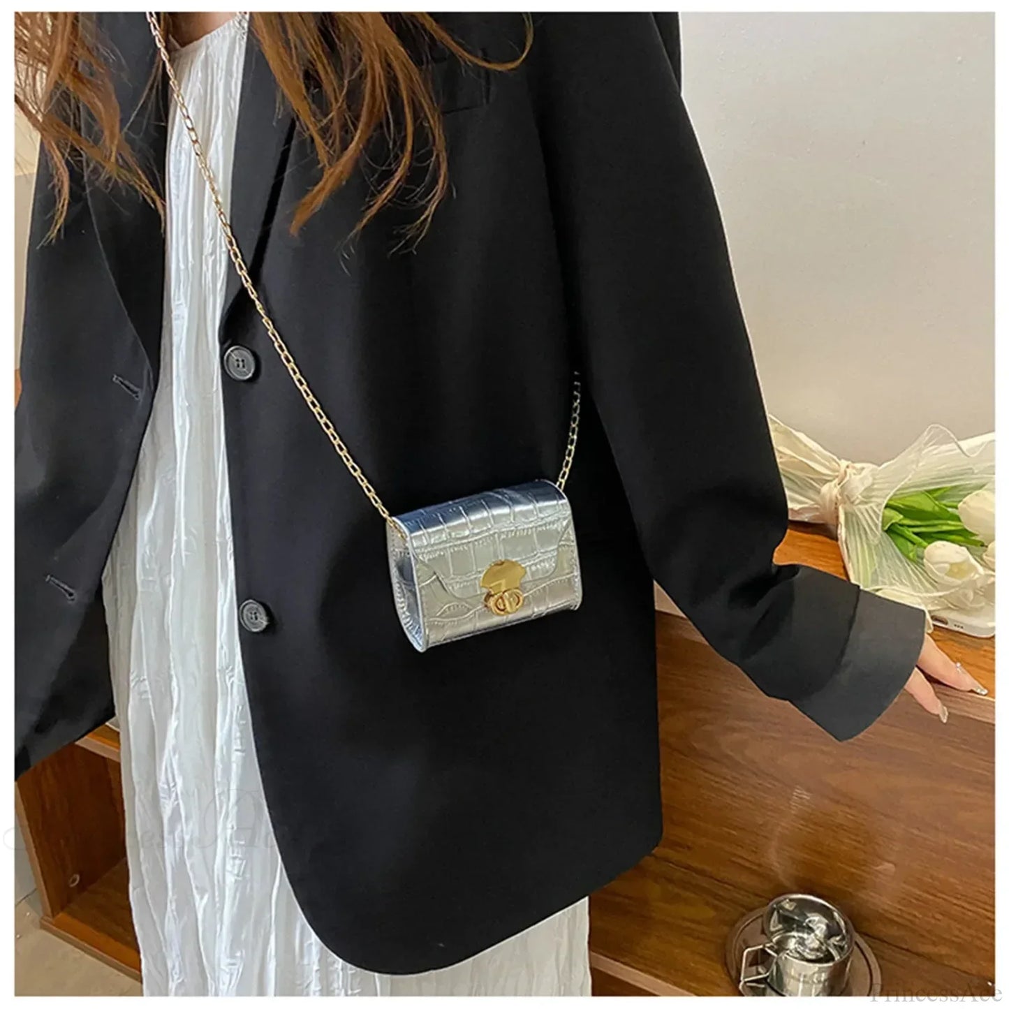 Bright Leather Mini Crossbody Bag