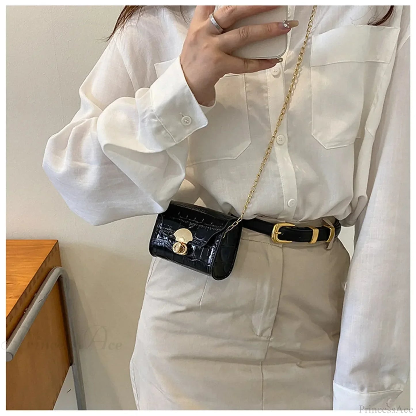 Bright Leather Mini Crossbody Bag