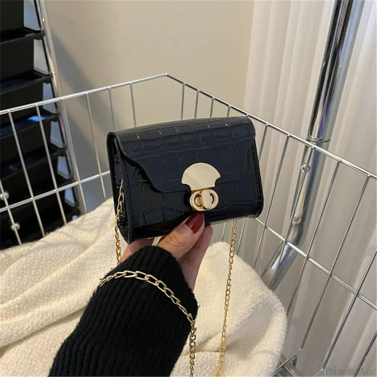 Bright Leather Mini Crossbody Bag