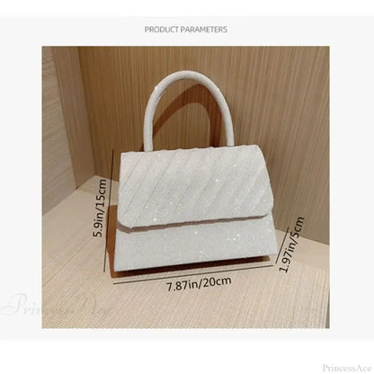 Bright Silk Evening Bag Elegant Banquet Shoulder Clutch
