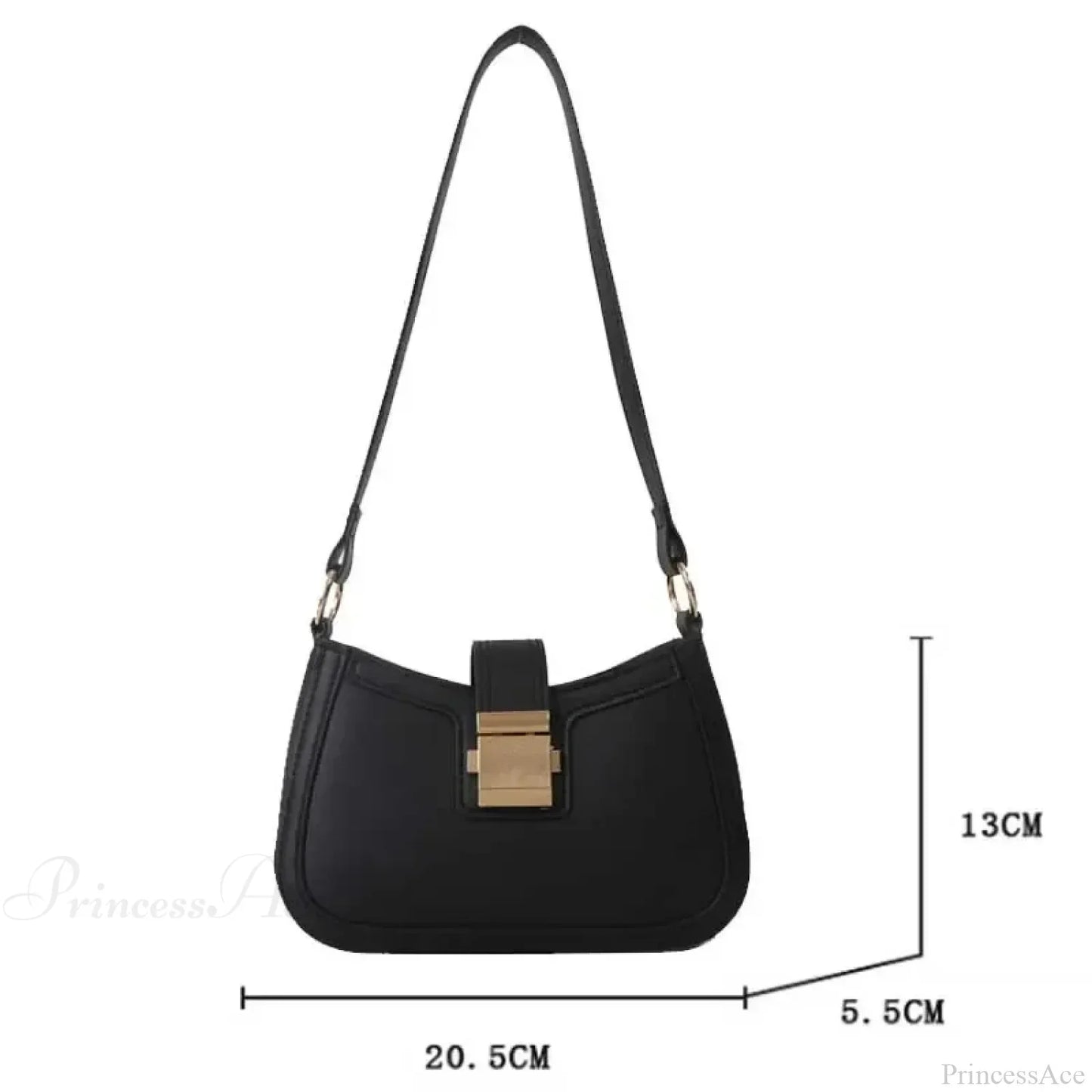 Brown Gold Buckle Vintage Shoulder Bag