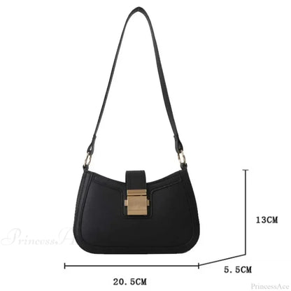 Brown Gold Buckle Vintage Shoulder Bag