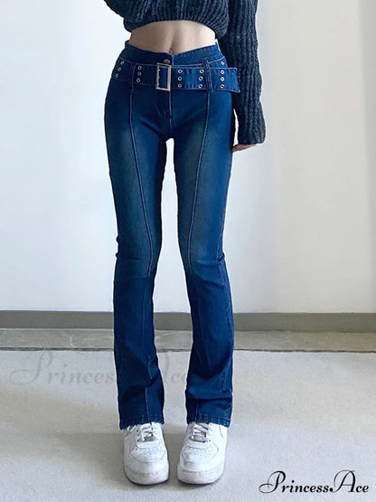 Brown Vintage Flared Hight Waist Jeans