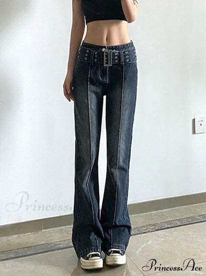 Brown Vintage Flared Hight Waist Jeans