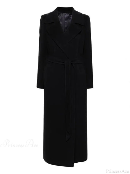 Brown Woolen Lapel Slim Overcoat