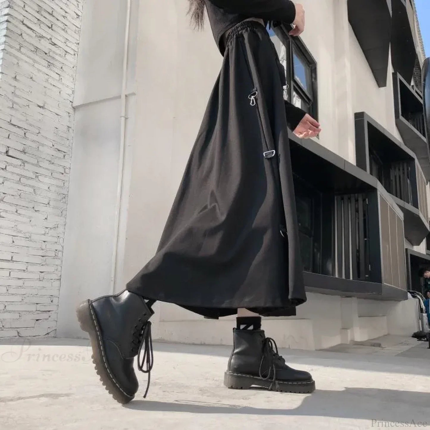 Buckle Irregular Gothic Street Skirt