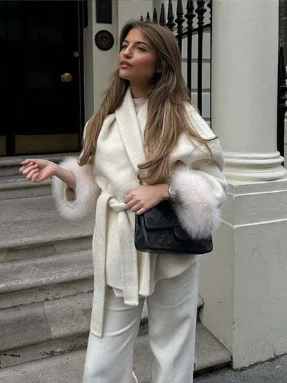 Burgundy Cuffed Woolen Coat