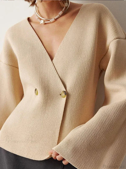Burgundy Loose Long Sleeve Cardigan