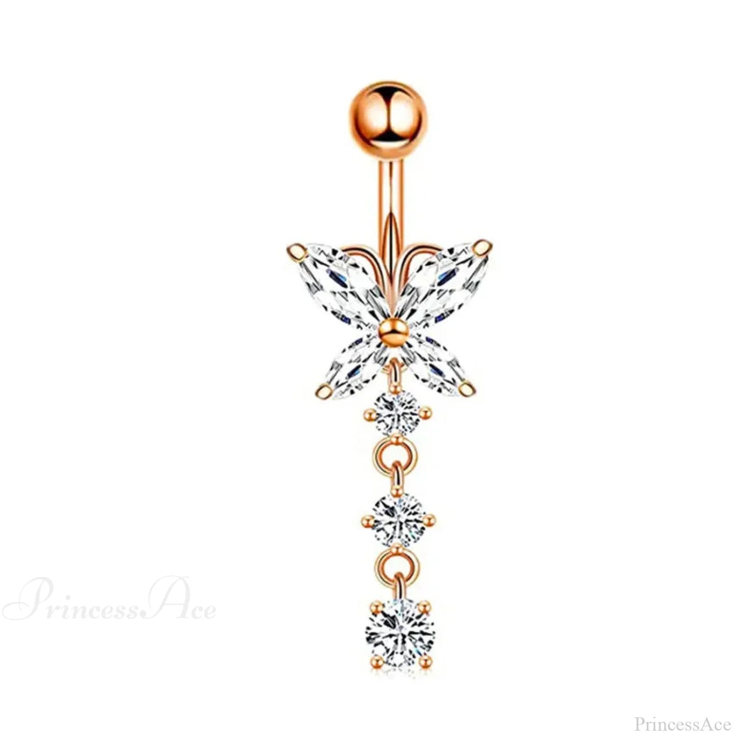 Butterfly CZ Sparkling Gothic Belly Ring