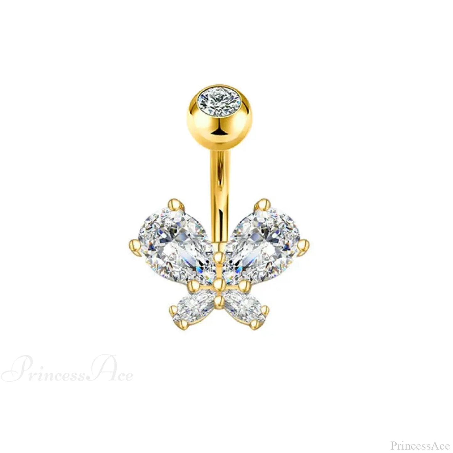 Butterfly CZ Sparkling Gothic Belly Ring