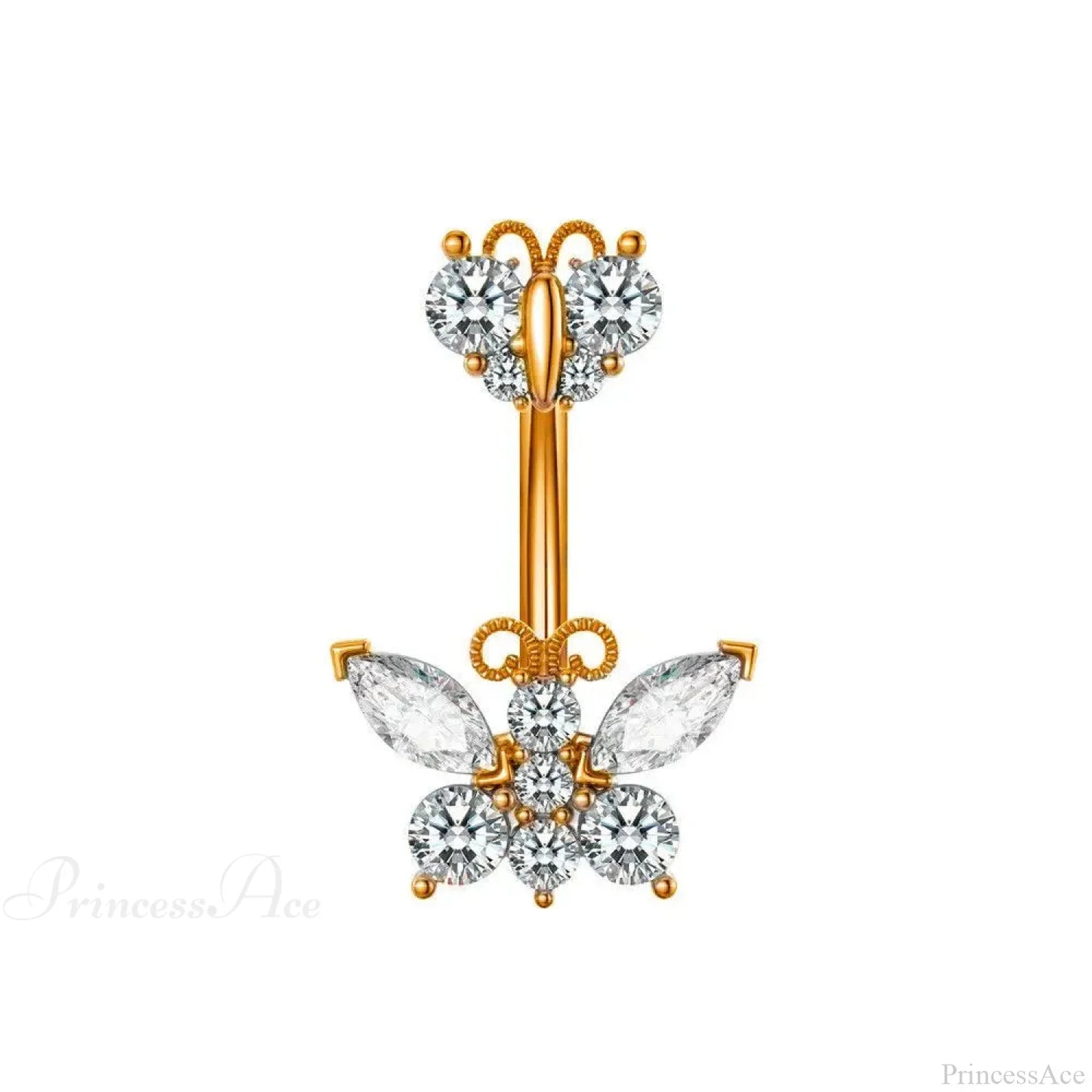 Butterfly CZ Sparkling Gothic Belly Ring