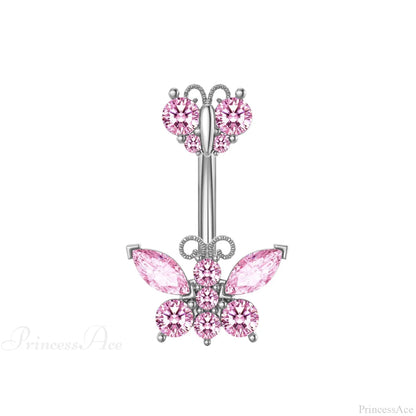 Butterfly CZ Sparkling Gothic Belly Ring
