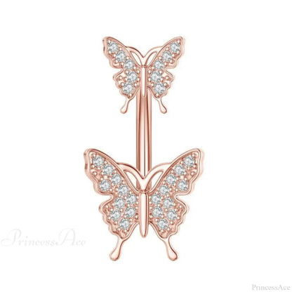 Butterfly CZ Sparkling Gothic Belly Ring
