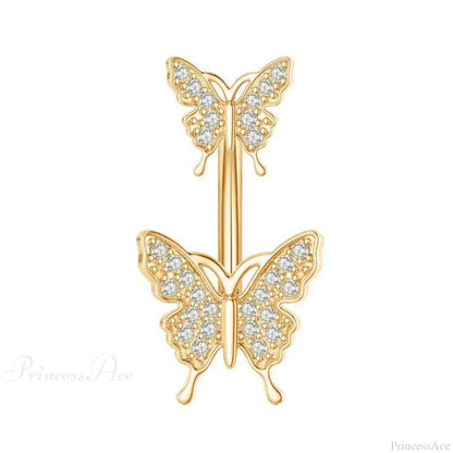 Butterfly CZ Sparkling Gothic Belly Ring