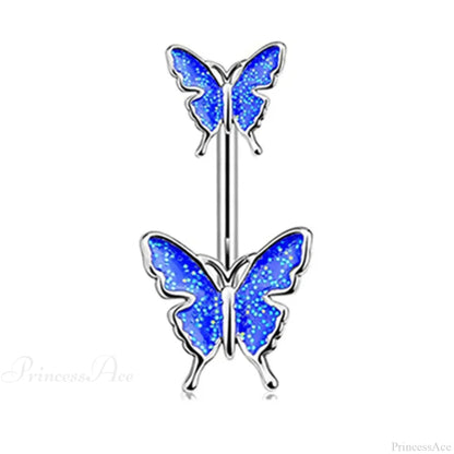 Butterfly CZ Sparkling Gothic Belly Ring