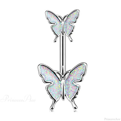 Butterfly CZ Sparkling Gothic Belly Ring