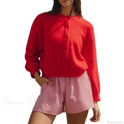 Button Down Lightweight Knit Cardigan