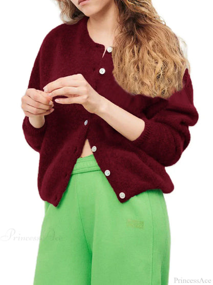 Button-Down Preppy Knit Cardigan