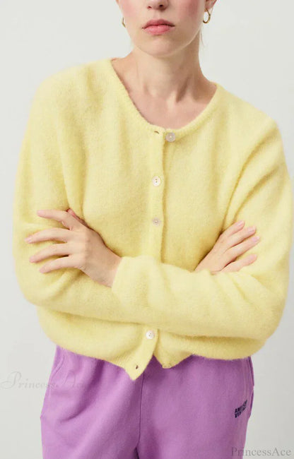 Button-Down Preppy Knit Cardigan