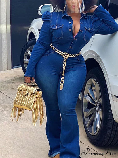 Button Front Graceful Denim Corset Top