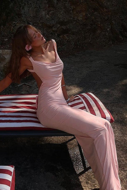 Vestido Formal de Tirantes con Espalda en Lazo