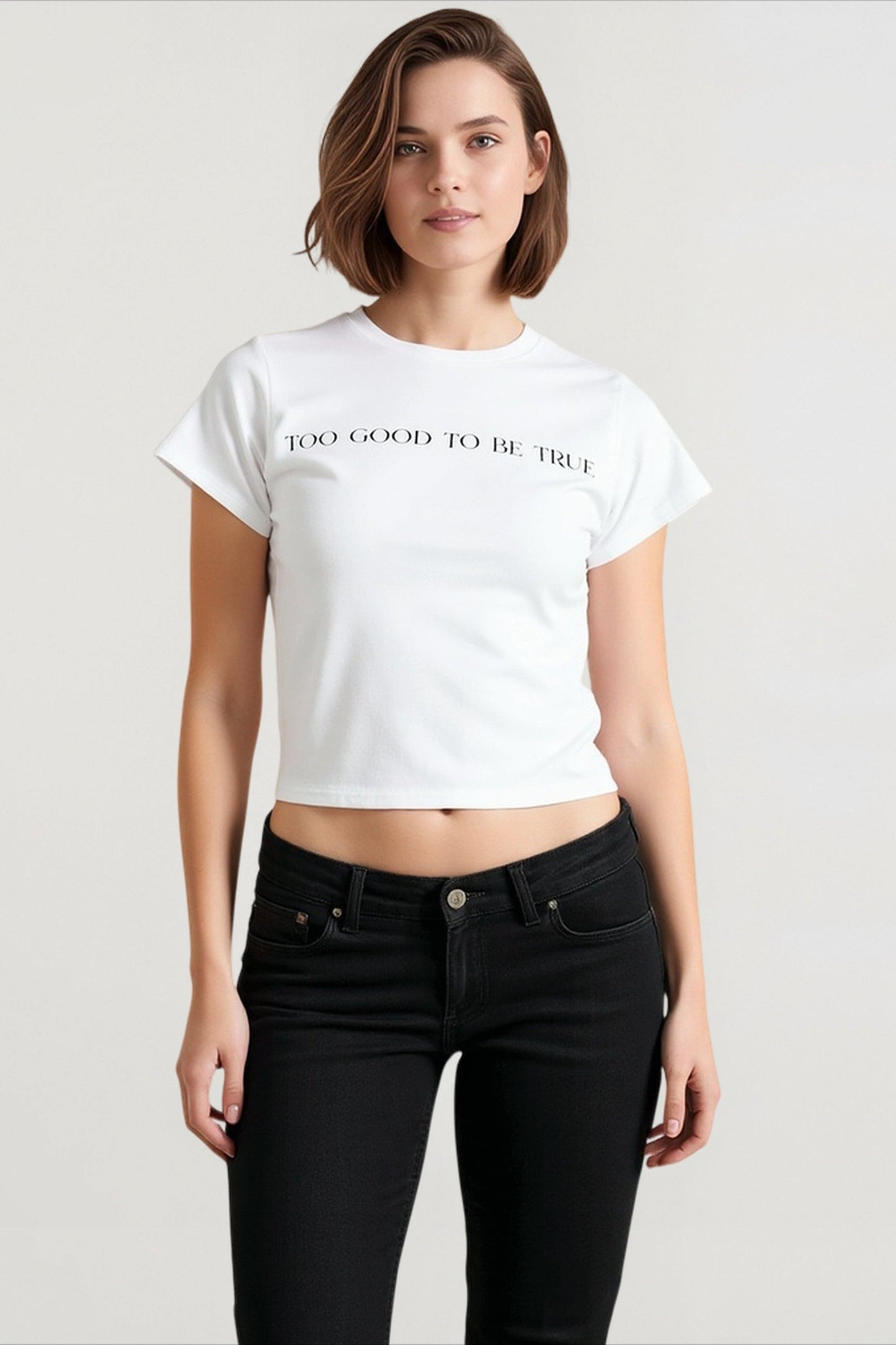 Letter Print Crop T-shirts