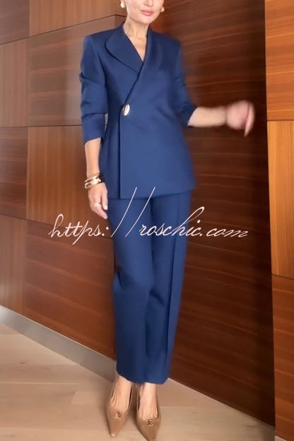 Exquisite and Fashionable High Waist Pocketed Straight Leg Pencil Pants