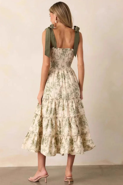 Sleeveless Halter Empire Waist Floral Dress
