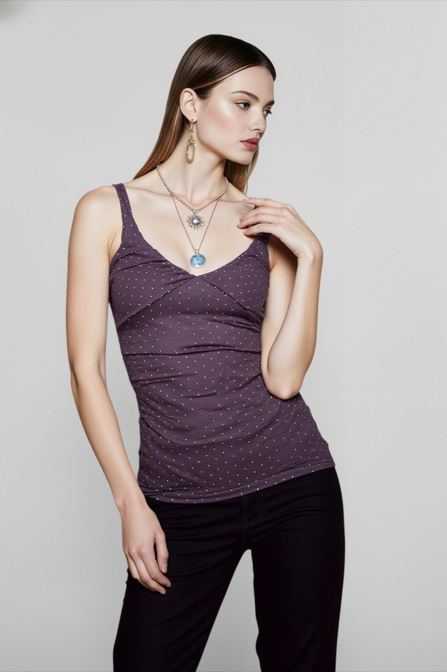 Slim Fit Polka Dot Cami Top