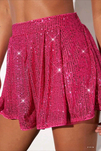 Pantalones cortos negros Y2K de lentejuelas brillantes