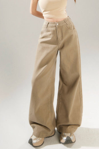 Pantalones Largos Anchos de Jean de Tiro Alto Vintage