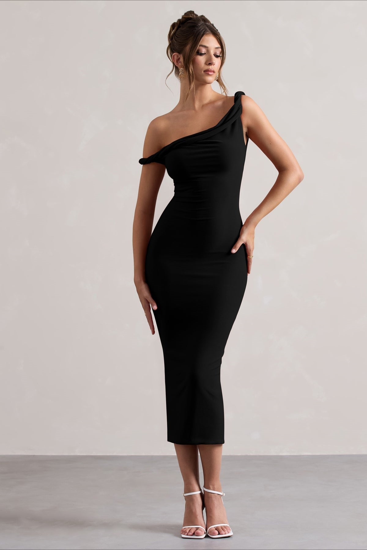 Bardot Rolled Hem Party Dress