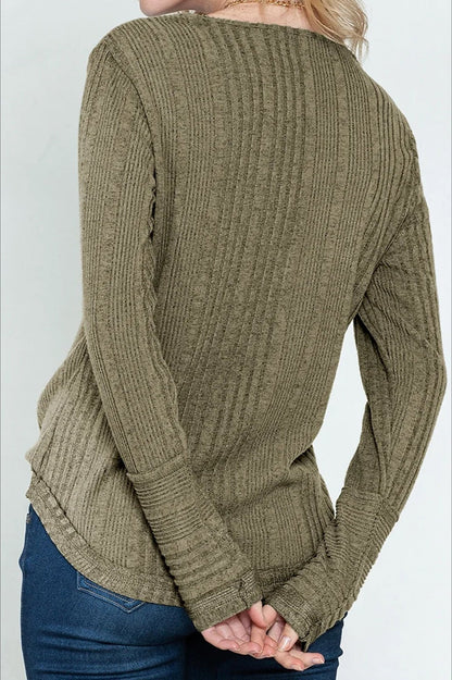 Loose Fit Knit V Neck Sweater