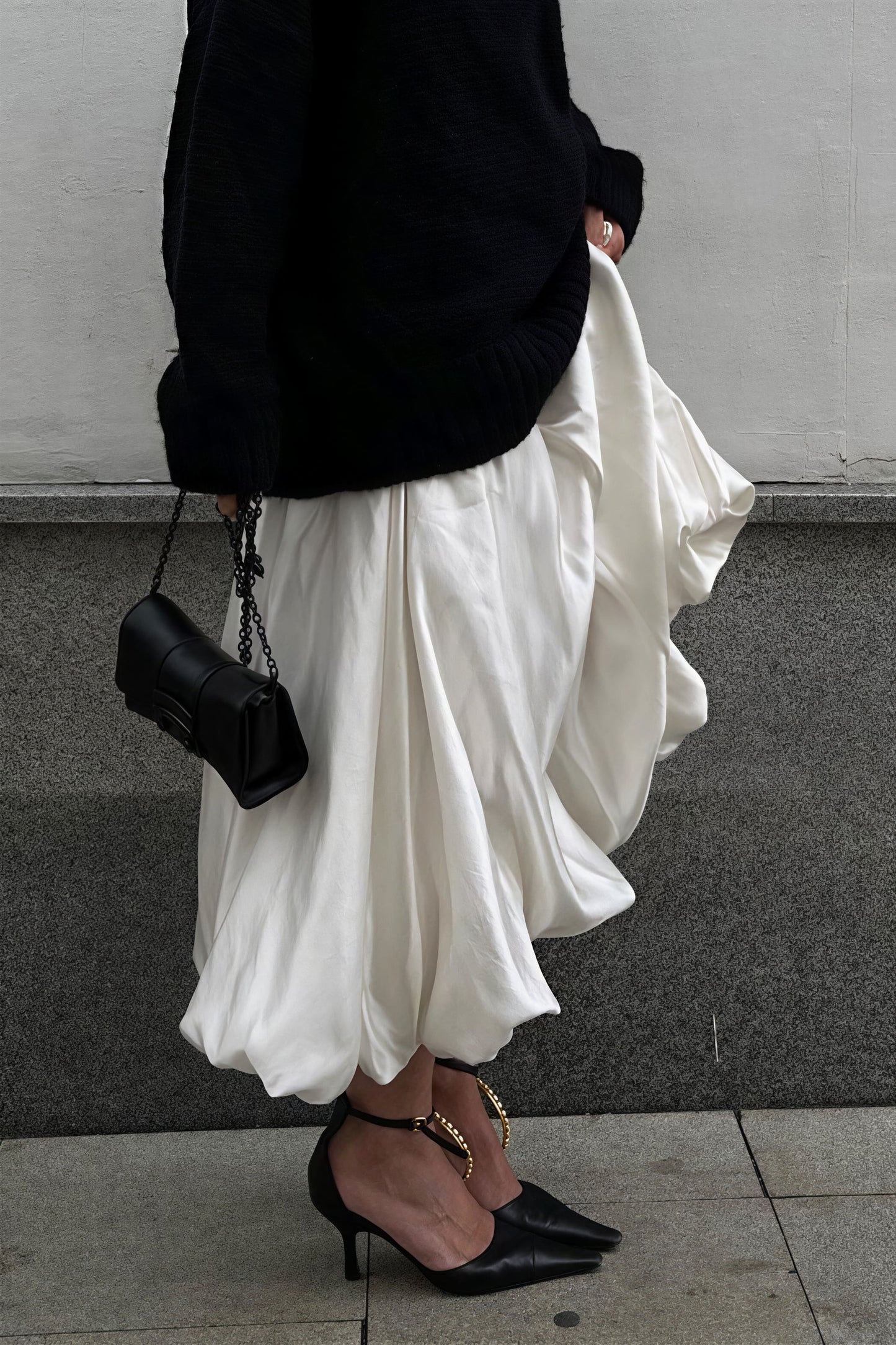 Simple High Waist Flared Skirt