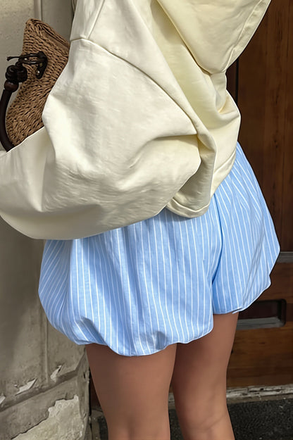 Pantalones cortos sueltos elegantes de globo a rayas