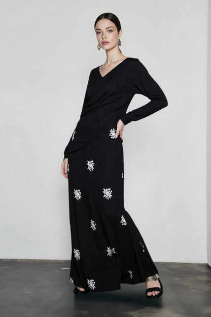 Embroidered Linen Lace Vacation Skirt