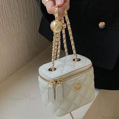 Camellia Rhombus Chain Bucket Crossbody