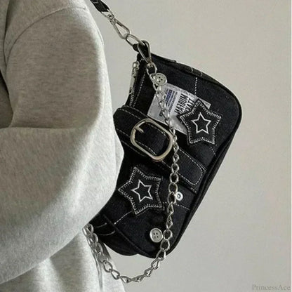 Canvas Stars Pattern Y2K Crossbody