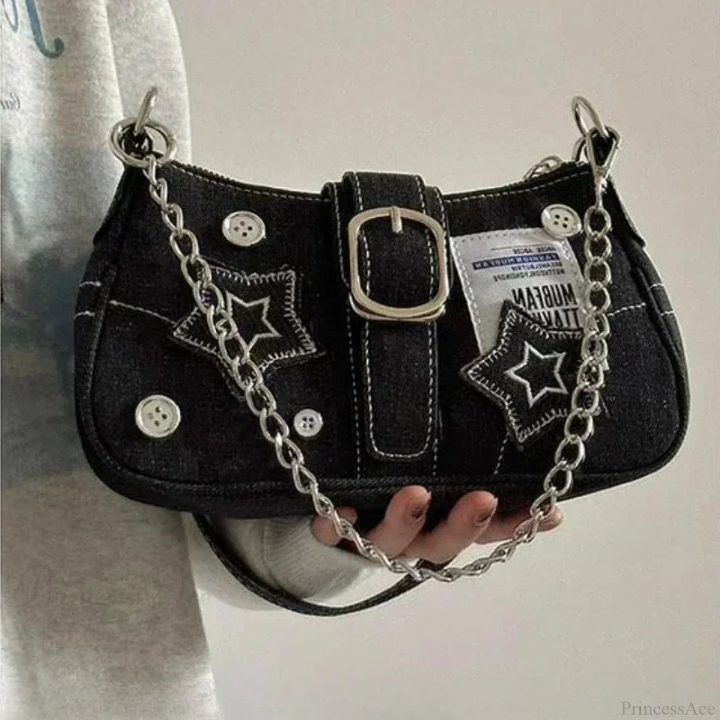 Canvas Stars Pattern Y2K Crossbody