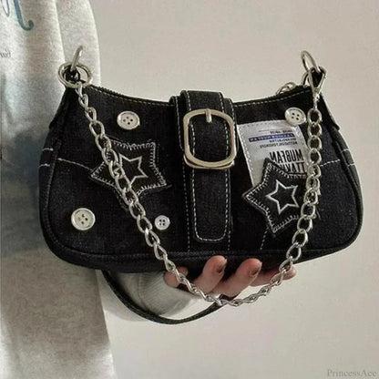 Canvas Stars Pattern Y2K Crossbody