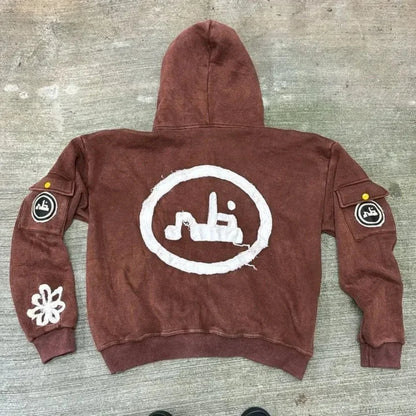 Cartoon Patch Embroidery Fashion Hoodie
