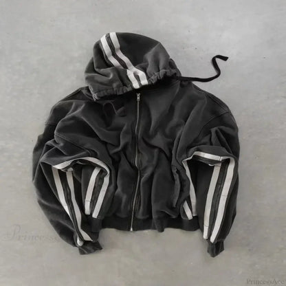 Cartoon Pattern Zipper Hoodie