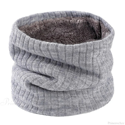 Cashmere Knit Ring Wool Neck Warmer Scarf for Women