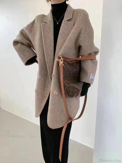 Cashmere Turn-Down Woolen Overcoat