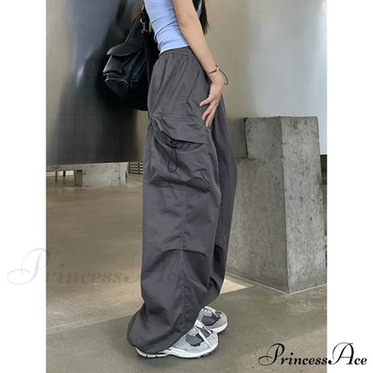 Casual Straight Wide Leg Pockets Joggers Trousers