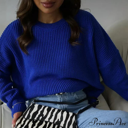 Casual Elegant Striped Cozy Oversize Autumnal Gray Fashionable Sweater